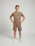 BROWN URBAN CHILL SHORTS CO-ORDS SET