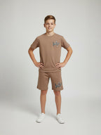 BROWN URBAN CHILL SHORTS CO-ORDS SET