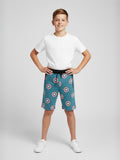 LIGHT SKY BLUE LYCRA PLAIN SHORTS WITH 2 SIDE ZIPPERS
