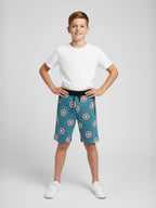 LIGHT SKY BLUE LYCRA PLAIN SHORTS WITH 2 SIDE ZIPPERS