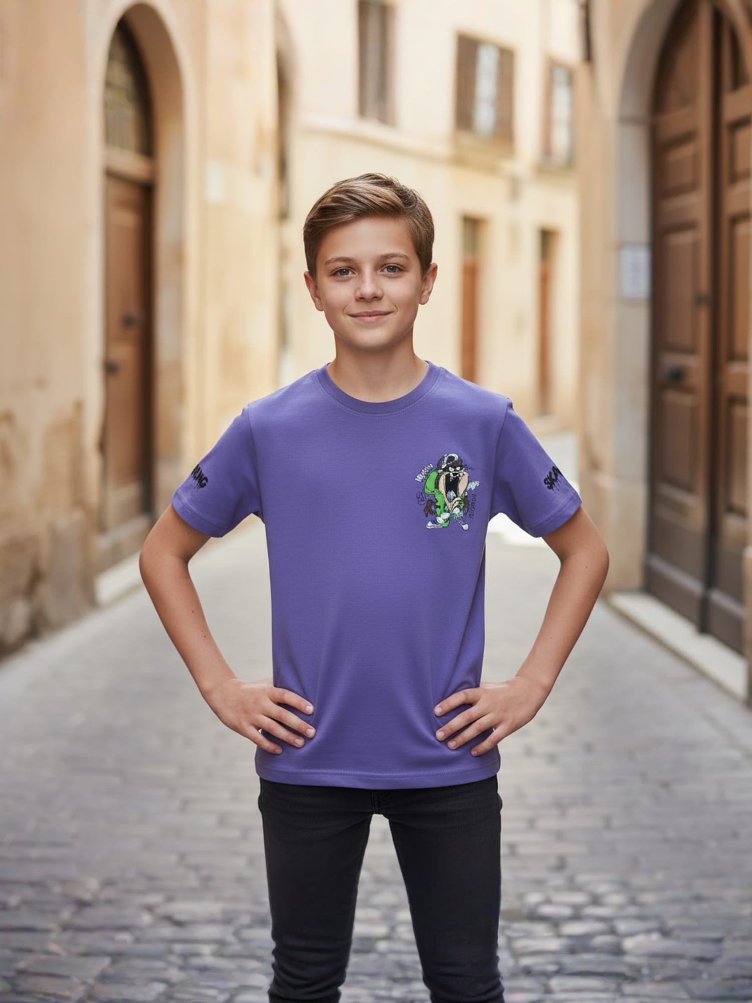 BLUE LYCRA T-SHIRT
