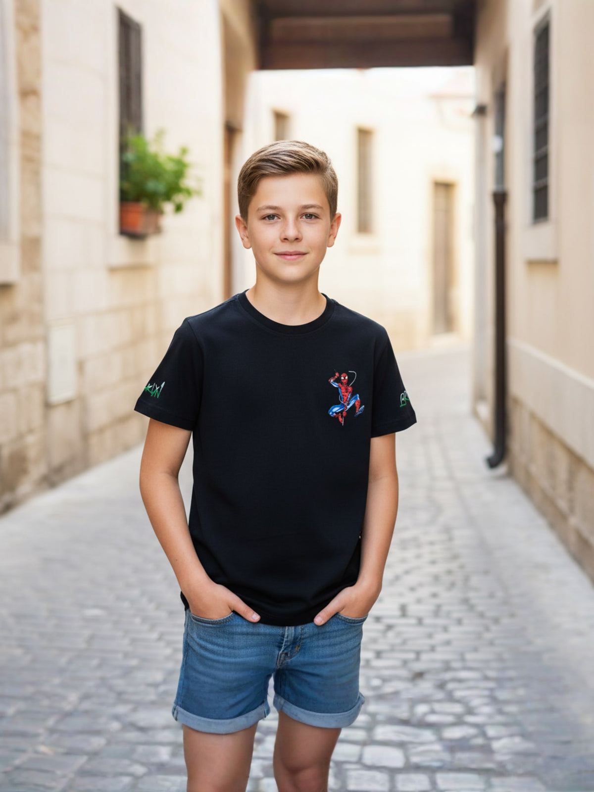 BLACK LYCRA T-SHIRT