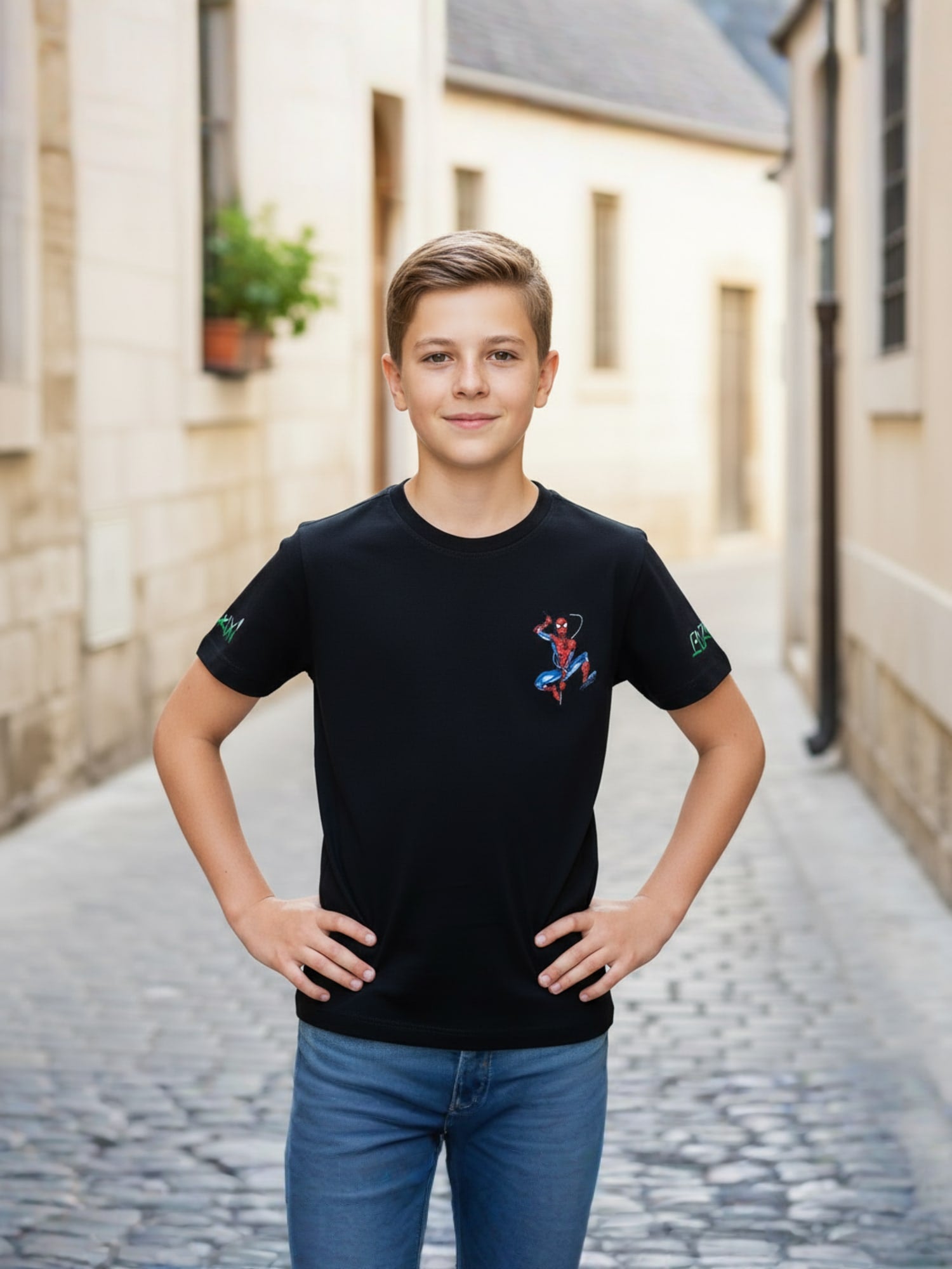 BLACK LYCRA T-SHIRT