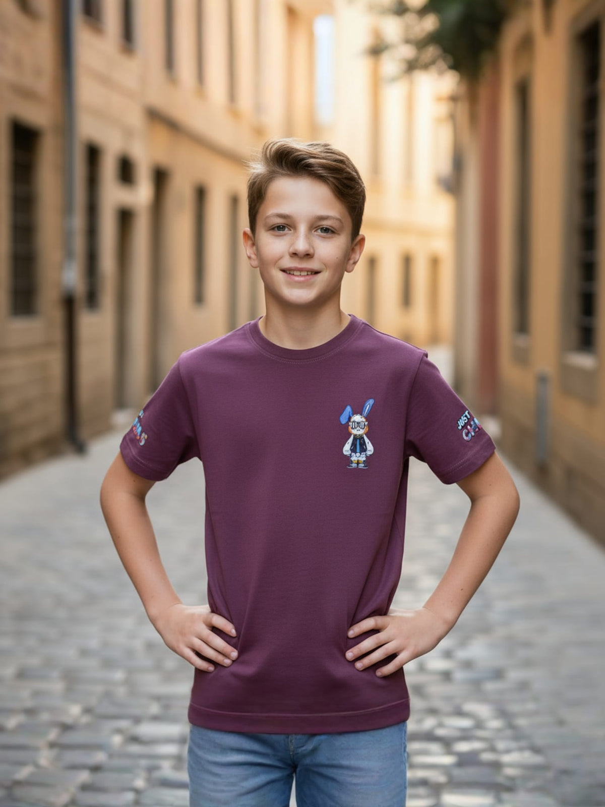 PURPLE LYCRA T-SHIRT