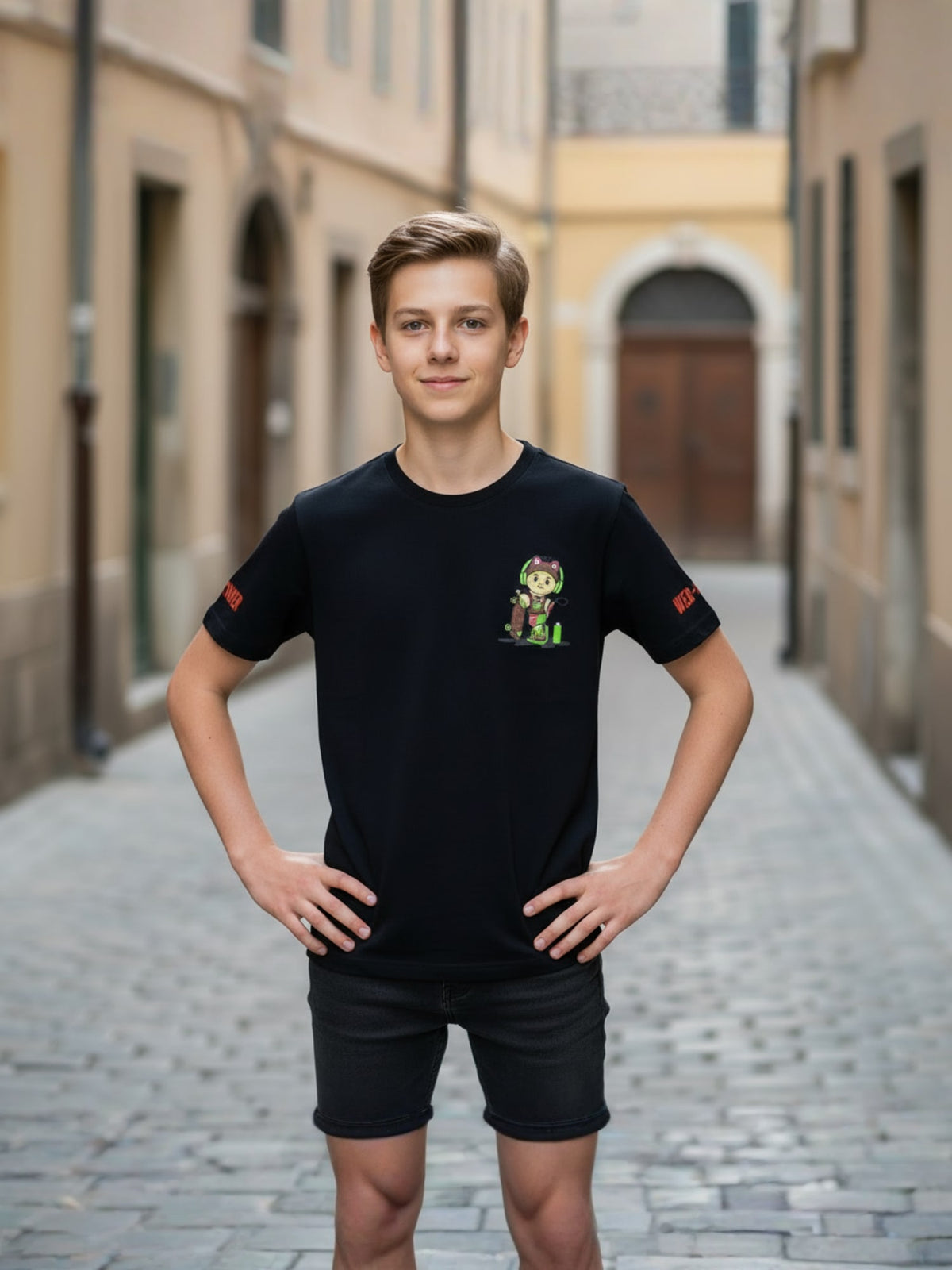 BLACK LYCRA T-SHIRT