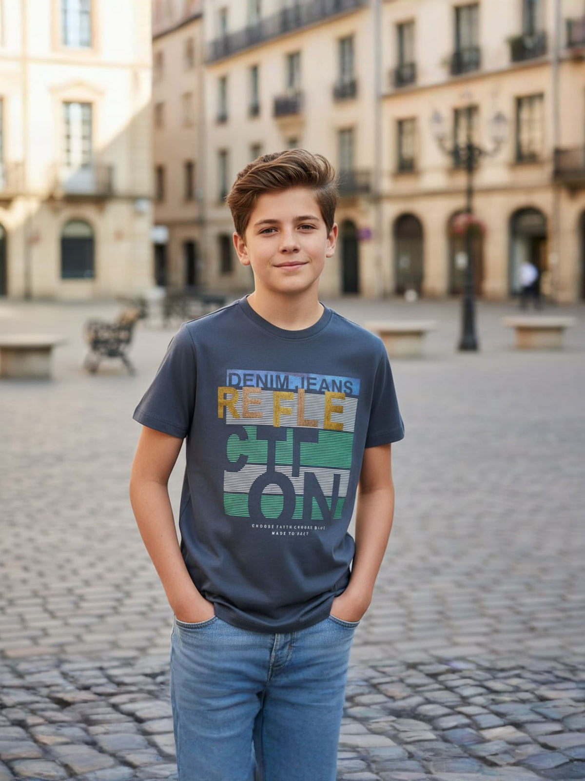 BLUE TENCIL T-SHIRT