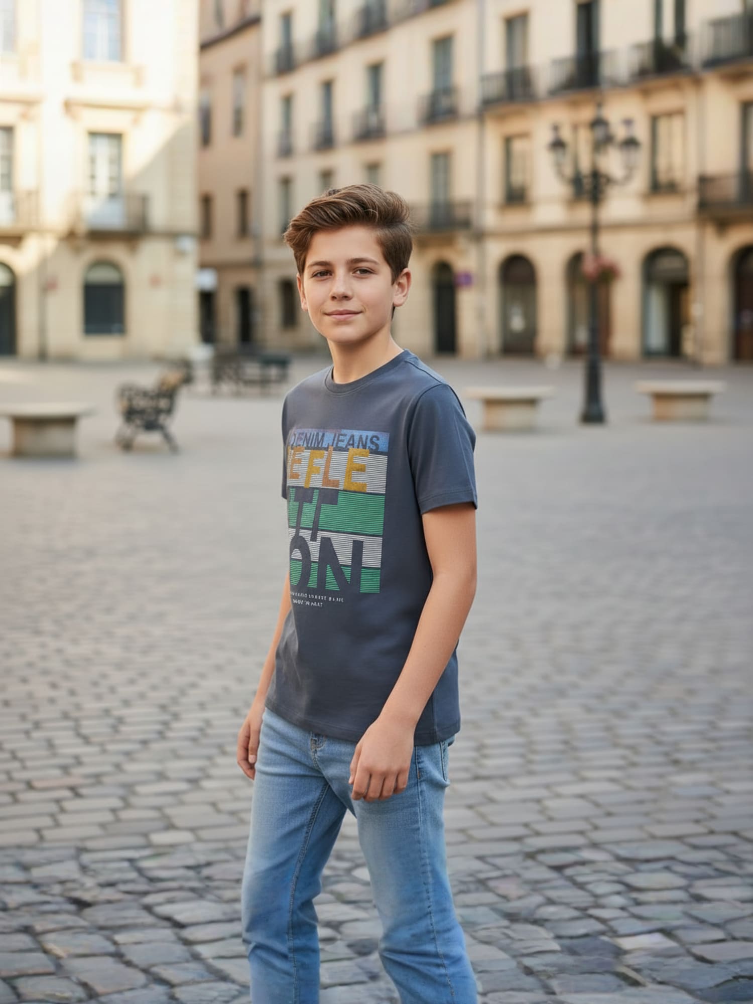 BLUE TENCIL T-SHIRT