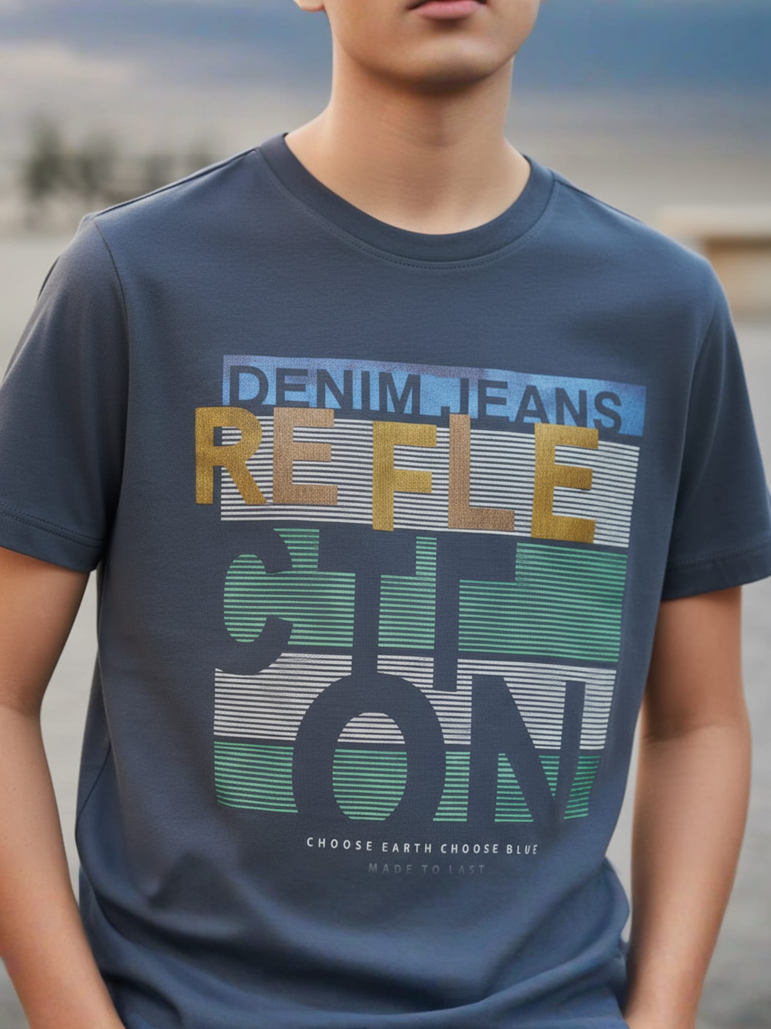 BLUE TENCIL T-SHIRT