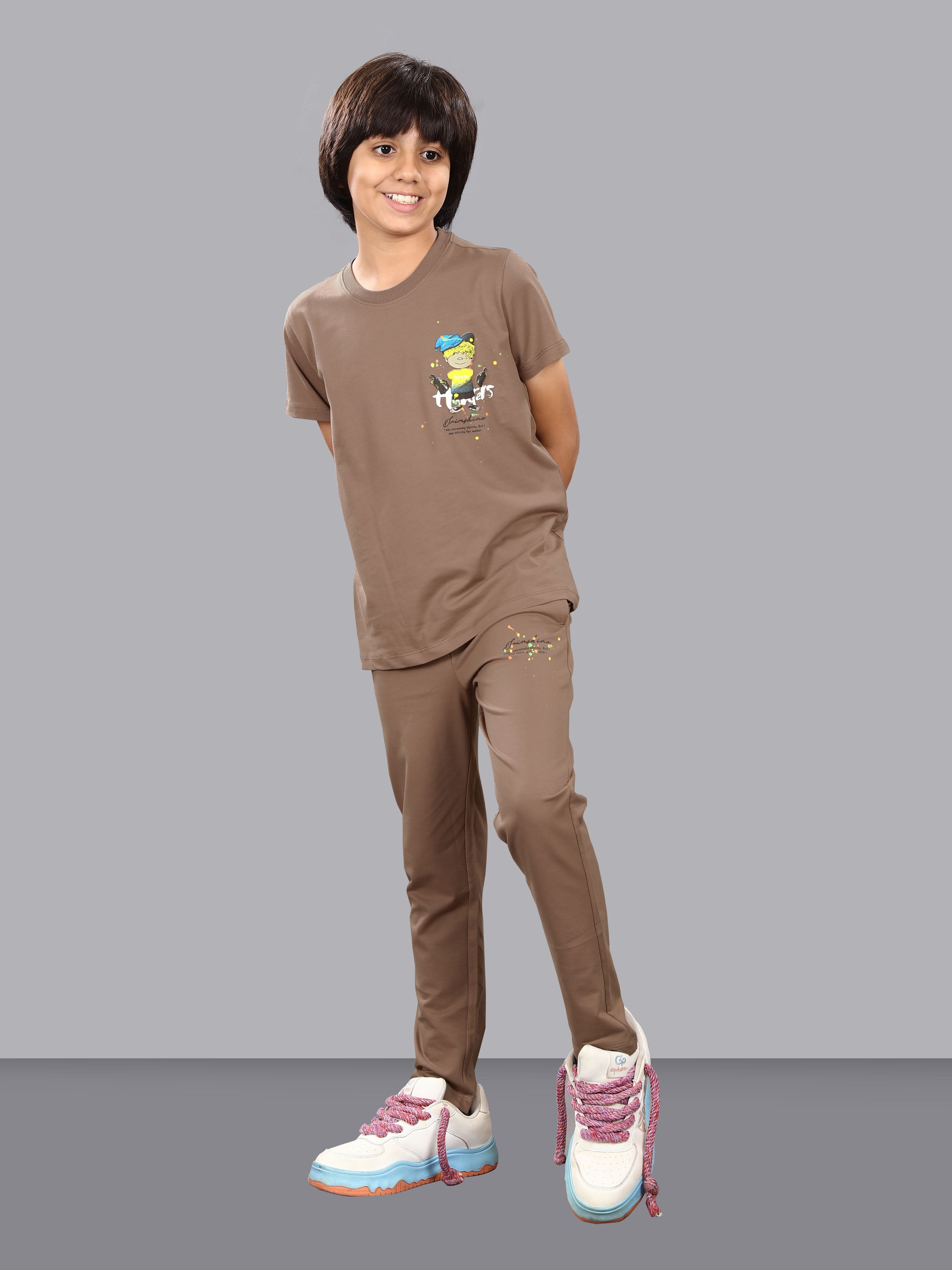 BROWN FULL PANT CO-ORDS WITH A TOUCH OF CLASS