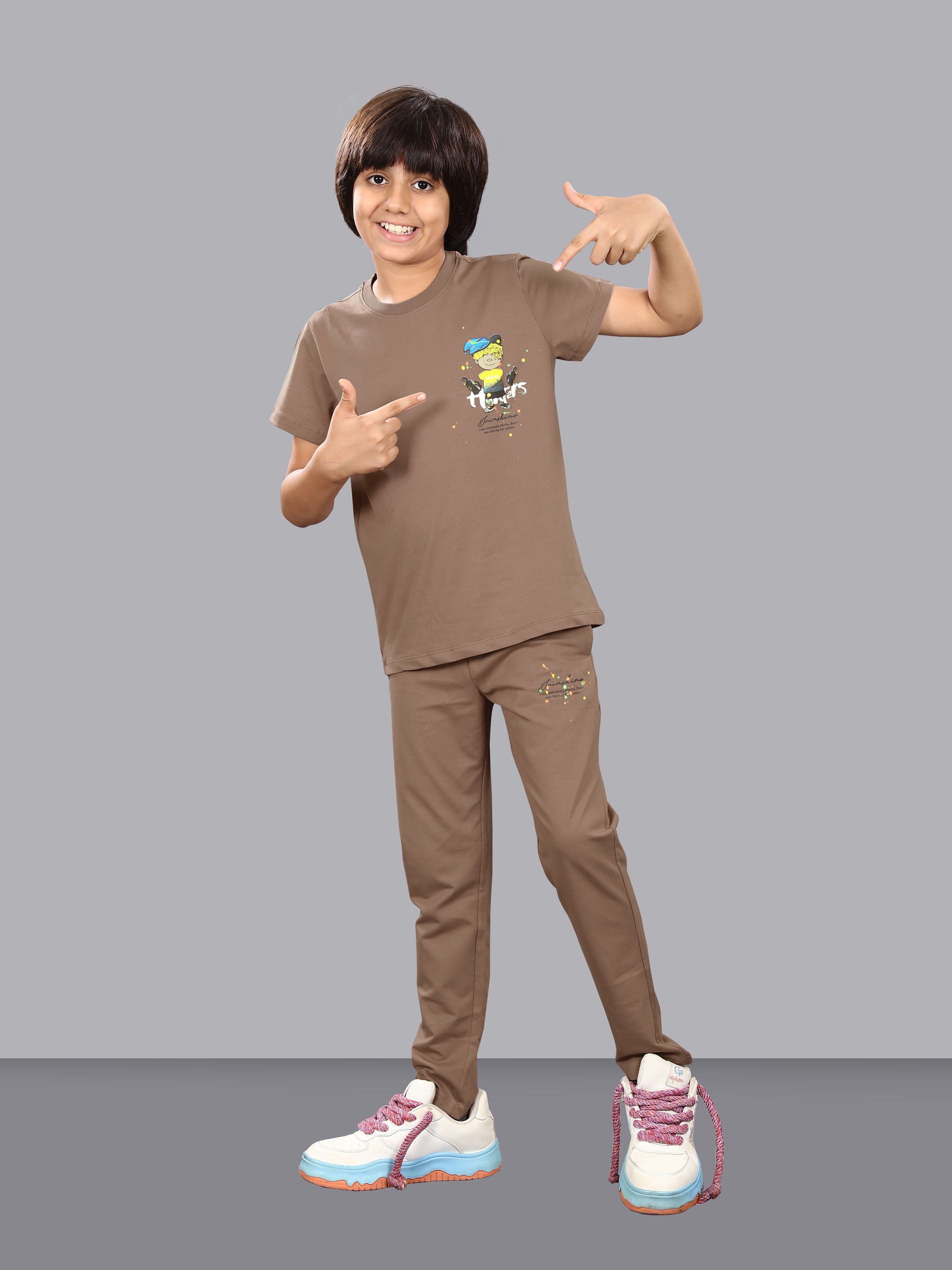 BROWN FULL PANT CO-ORDS WITH A TOUCH OF CLASS