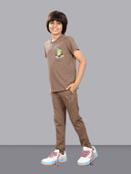 BROWN FULL PANT CO-ORDS WITH A TOUCH OF CLASS