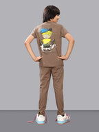 BROWN FULL PANT CO-ORDS WITH A TOUCH OF CLASS