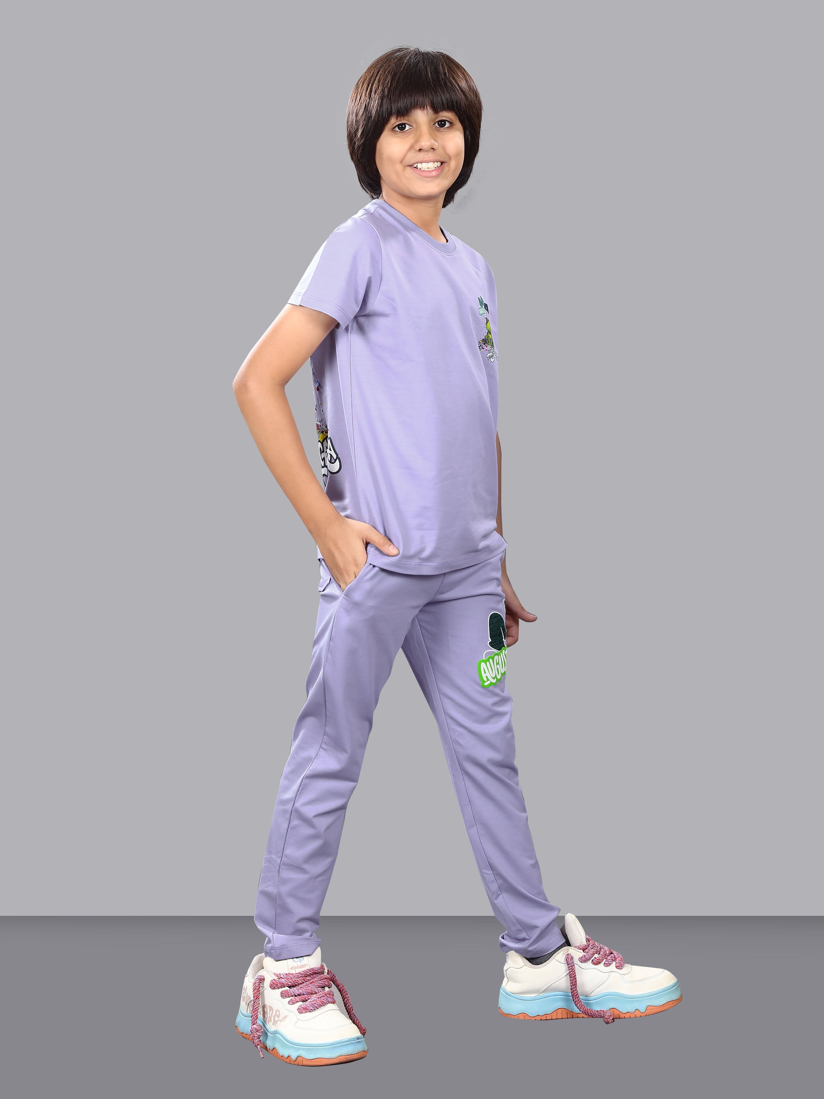 LAVENDER FULL PANT CO-ORDS WITH A TOUCH OF CLASS