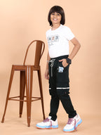 BLACK 4 WAY LYCRA CARGO PANT