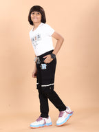 BLACK 4 WAY LYCRA CARGO PANT