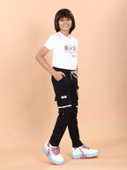 BLACK 4 WAY LYCRA CARGO PANT