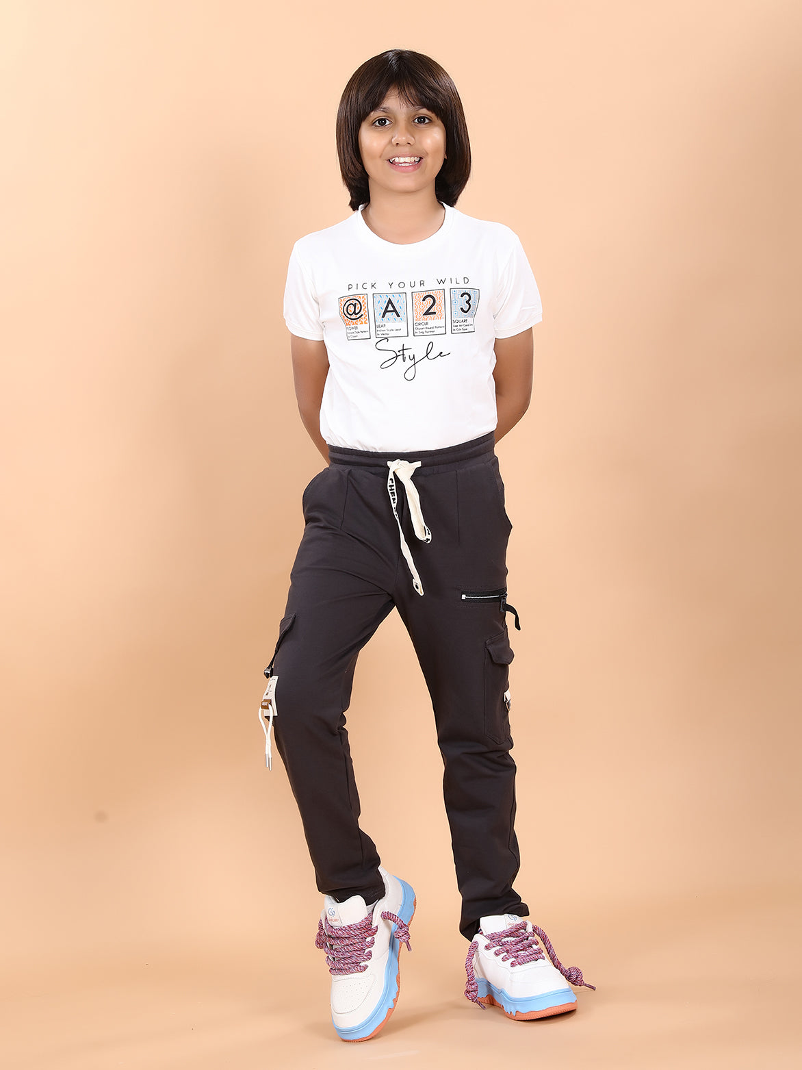 DARK GREY 4 WAY LYCRA CARGO PANT