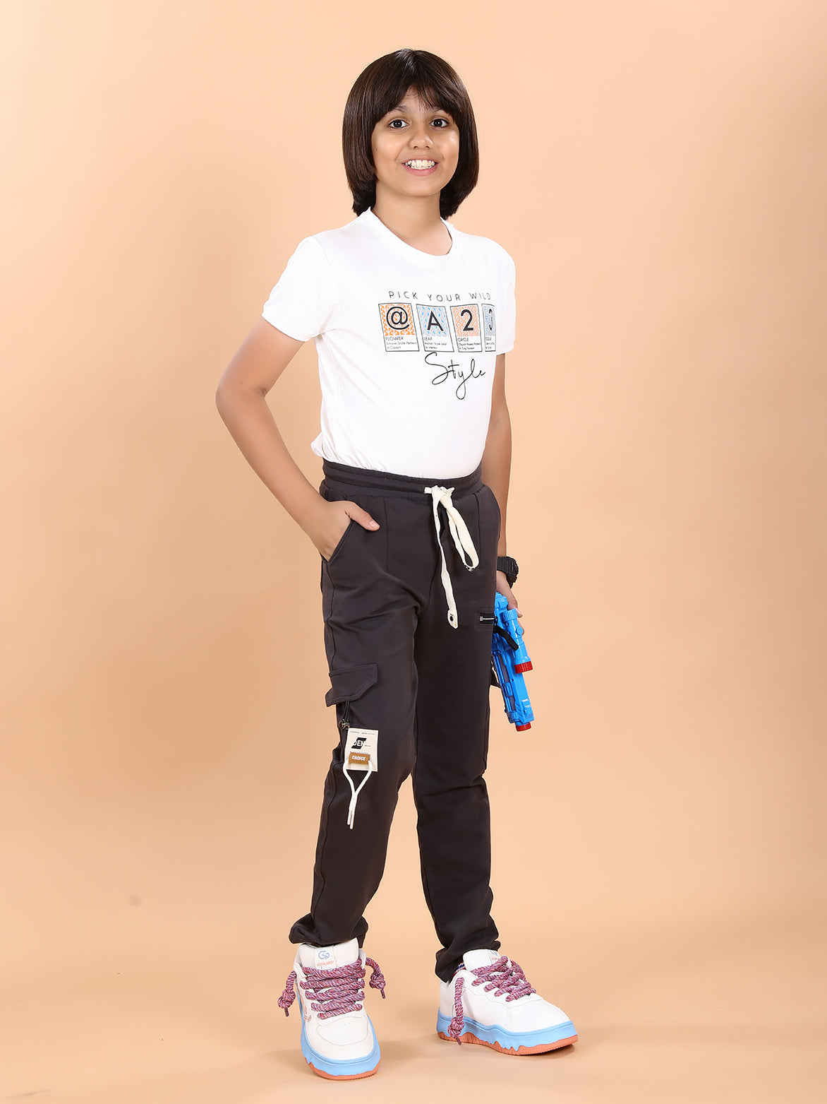 DARK GREY 4 WAY LYCRA CARGO PANT