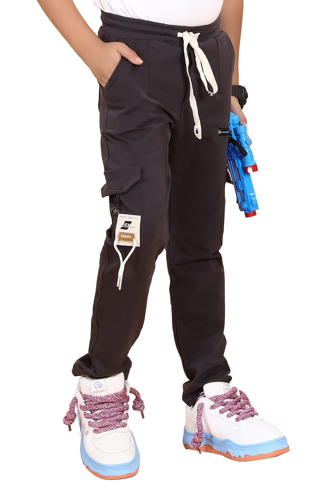 DARK GREY 4 WAY LYCRA CARGO PANT