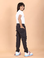DARK GREY 4 WAY LYCRA CARGO PANT