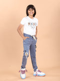 LIGHT BLUE 4 WAY LYCRA CARGO PANT