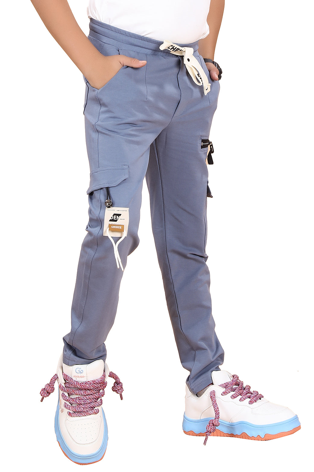 LIGHT BLUE 4 WAY LYCRA CARGO PANT