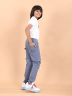 LIGHT BLUE 4 WAY LYCRA CARGO PANT