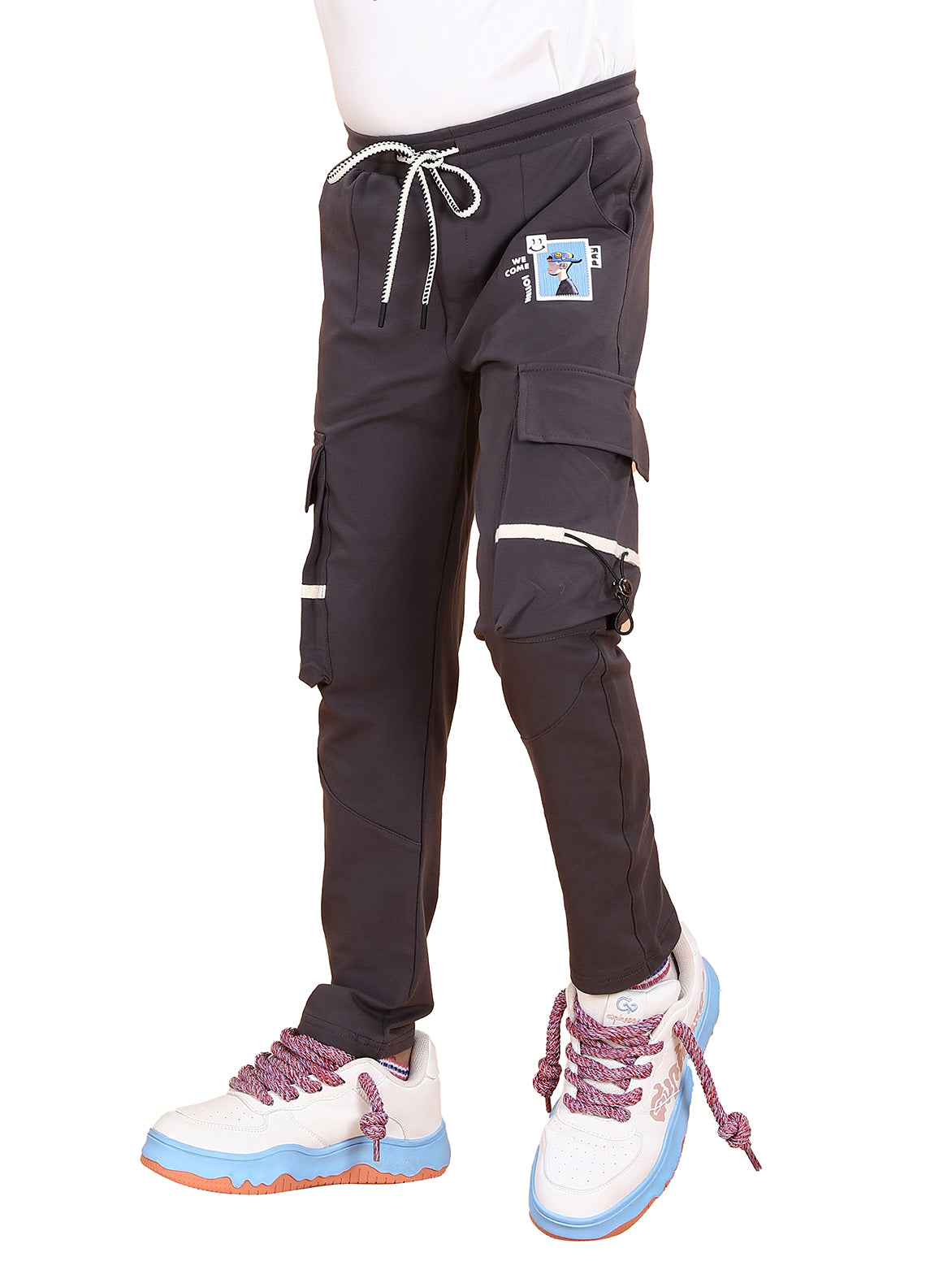 DARK GREY 4 WAY LYCRA CARGO PANT