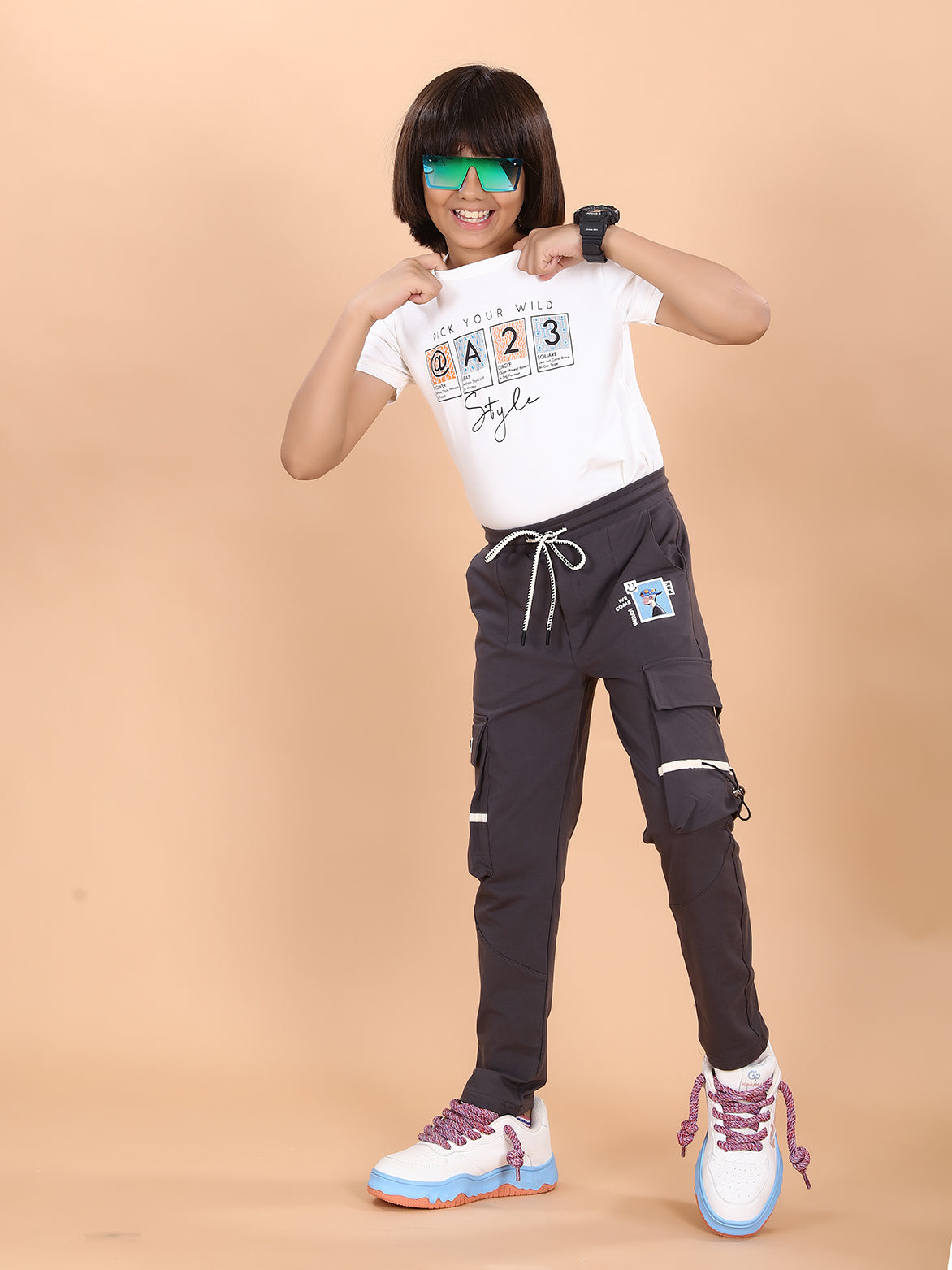 DARK GREY 4 WAY LYCRA CARGO PANT