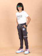 DARK GREY 4 WAY LYCRA CARGO PANT