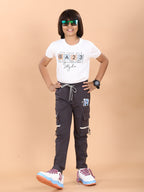 DARK GREY 4 WAY LYCRA CARGO PANT