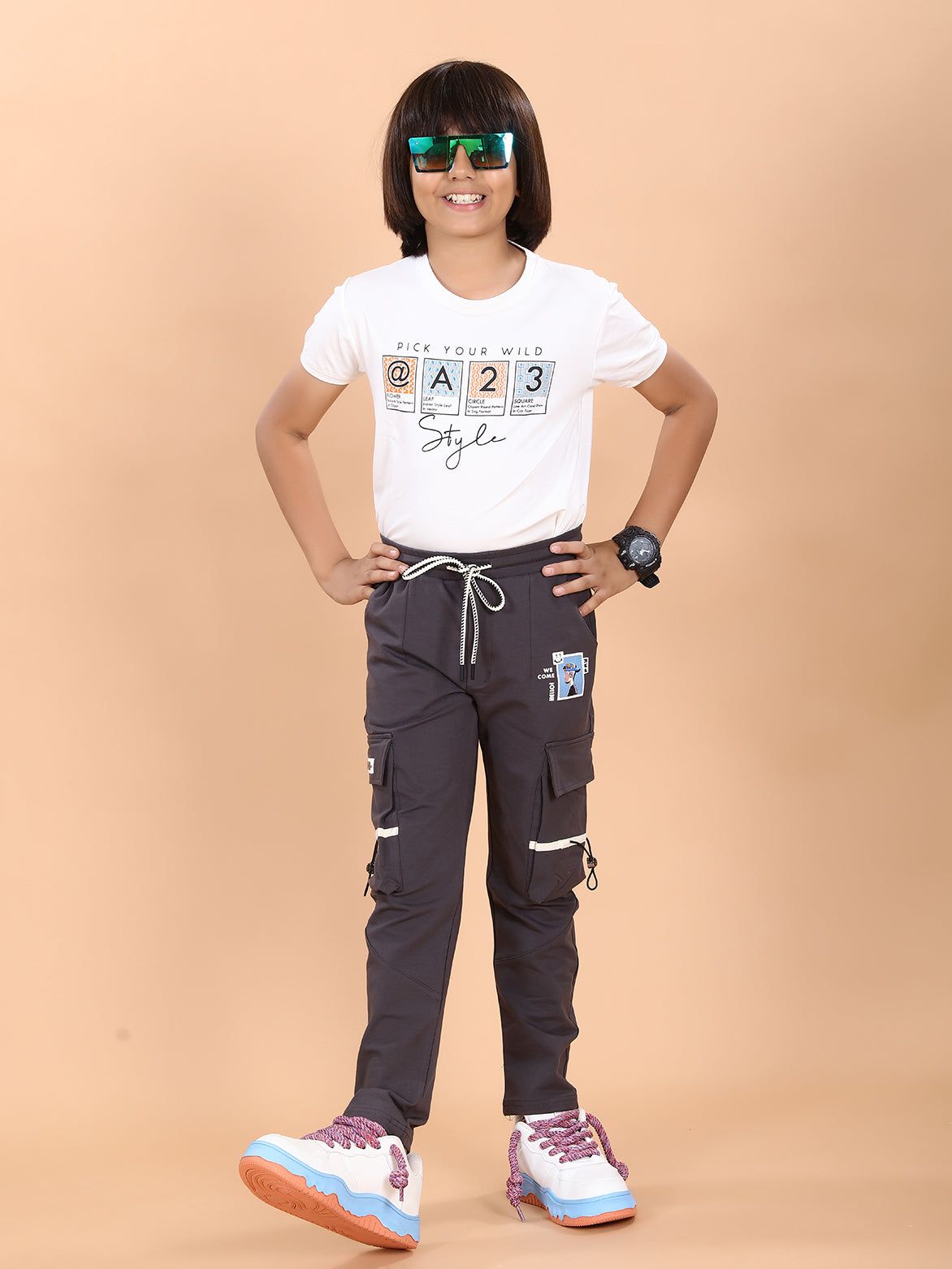 DARK GREY 4 WAY LYCRA CARGO PANT