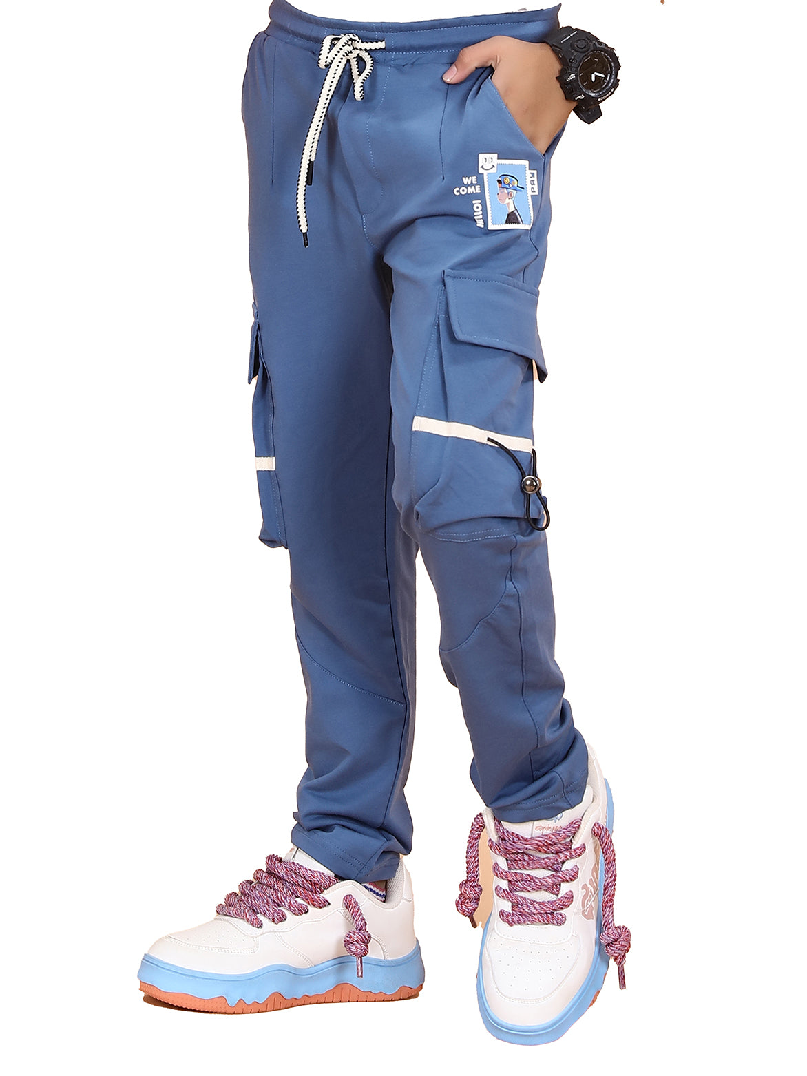 SKY BLUE 4 WAY LYCRA CARGO PANT