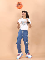 SKY BLUE 4 WAY LYCRA CARGO PANT