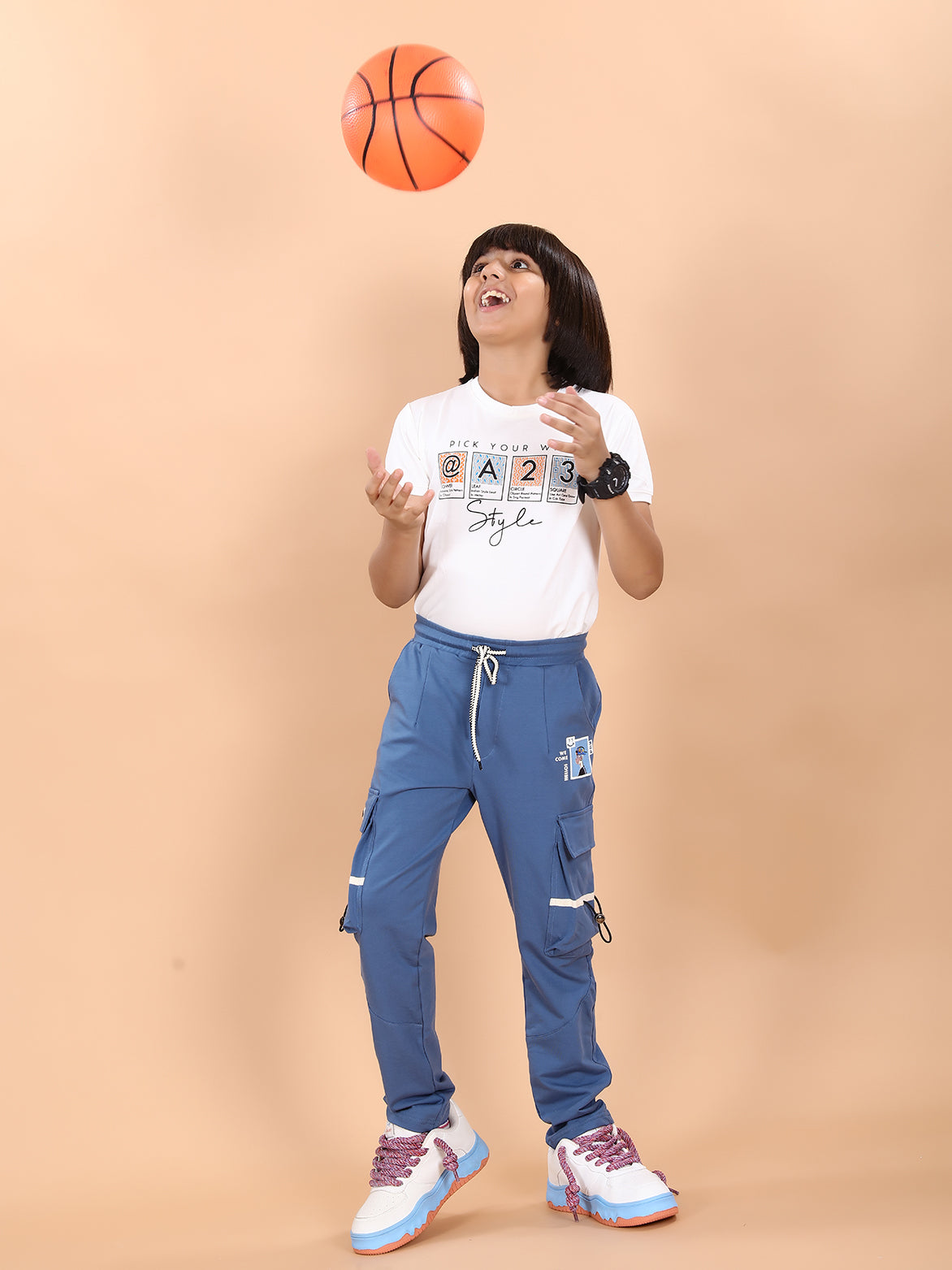 SKY BLUE 4 WAY LYCRA CARGO PANT