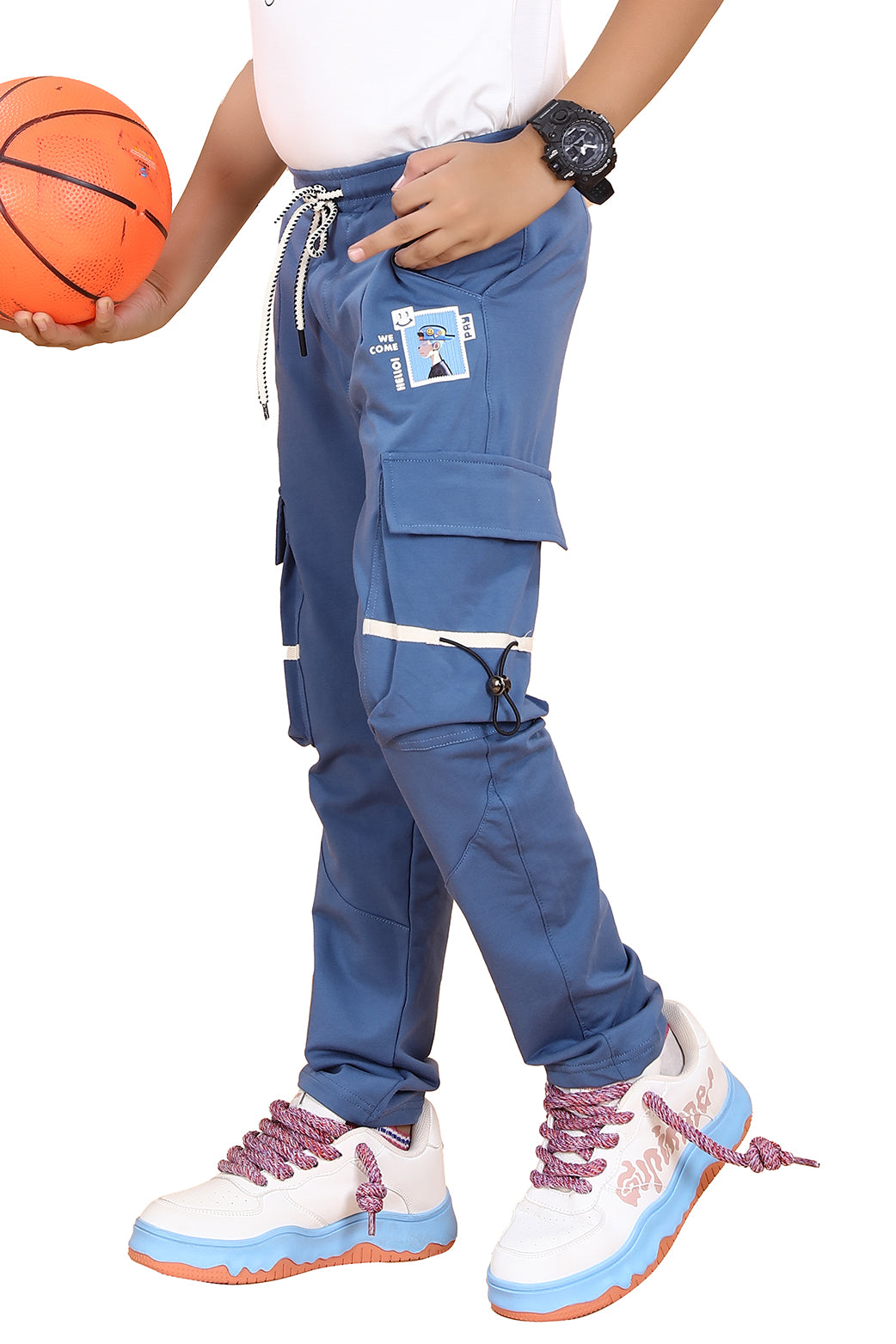 SKY BLUE 4 WAY LYCRA CARGO PANT