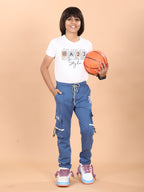 SKY BLUE 4 WAY LYCRA CARGO PANT