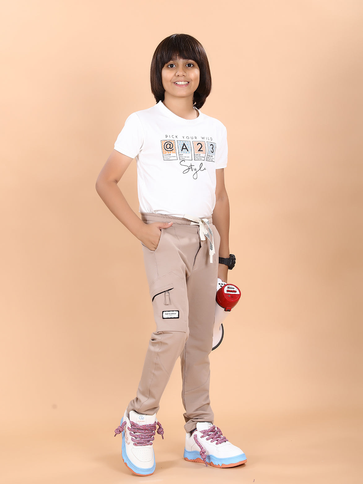 KHAKHI 4 WAY LYCRA CARGO PANT