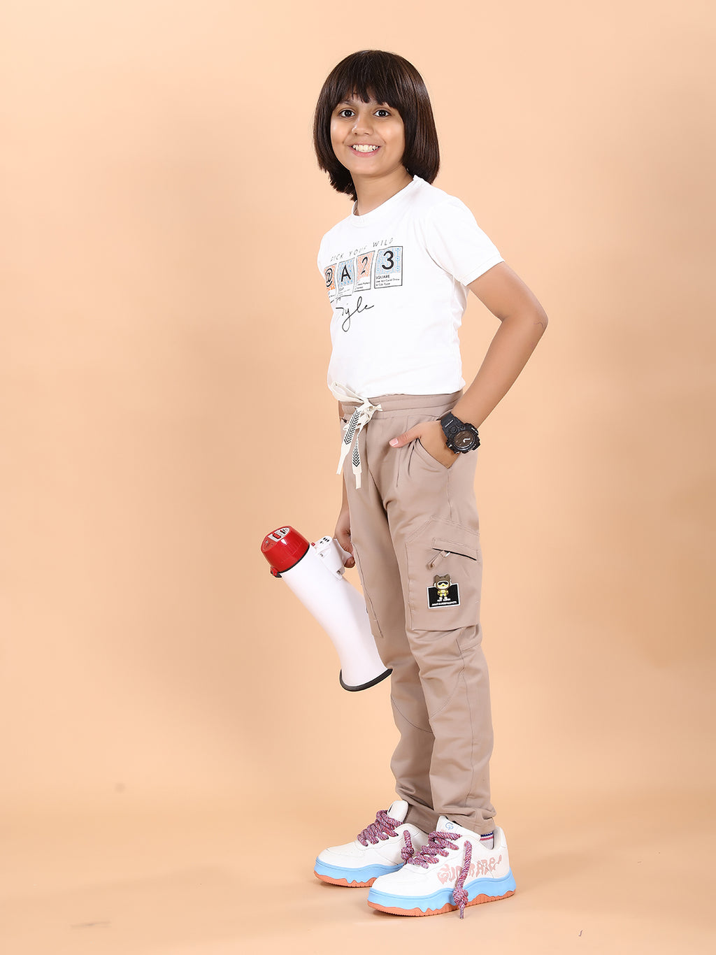 KHAKHI 4 WAY LYCRA CARGO PANT