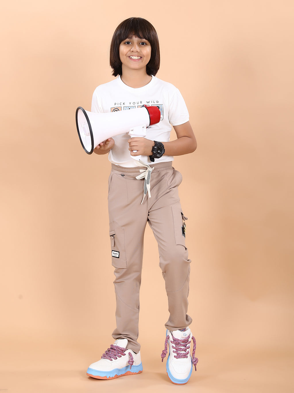 KHAKHI 4 WAY LYCRA CARGO PANT