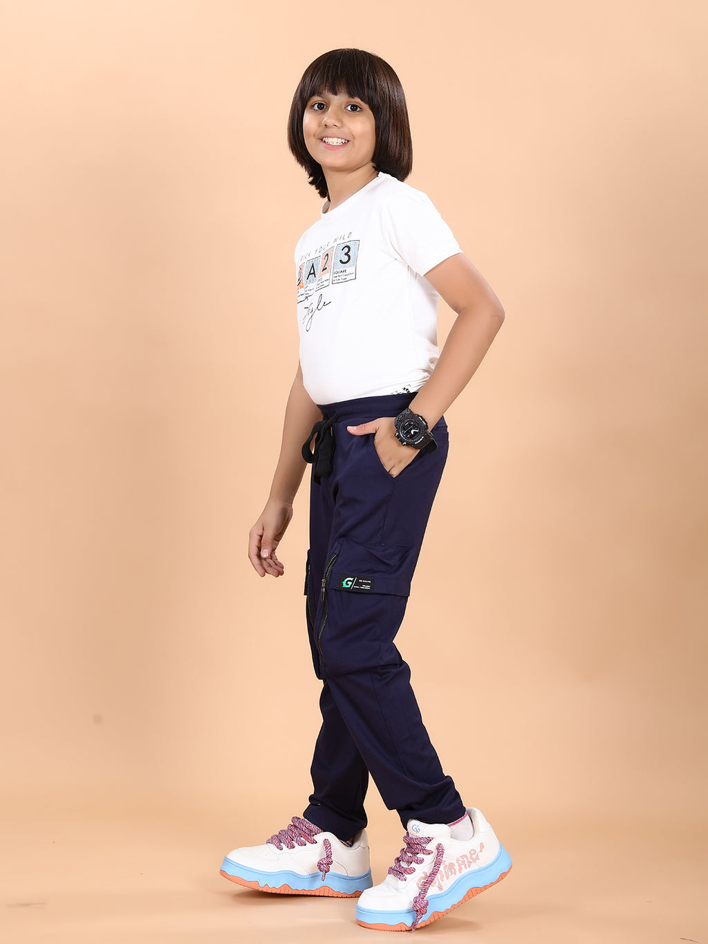 NAVY BLUE TENCIL CARGO PANT