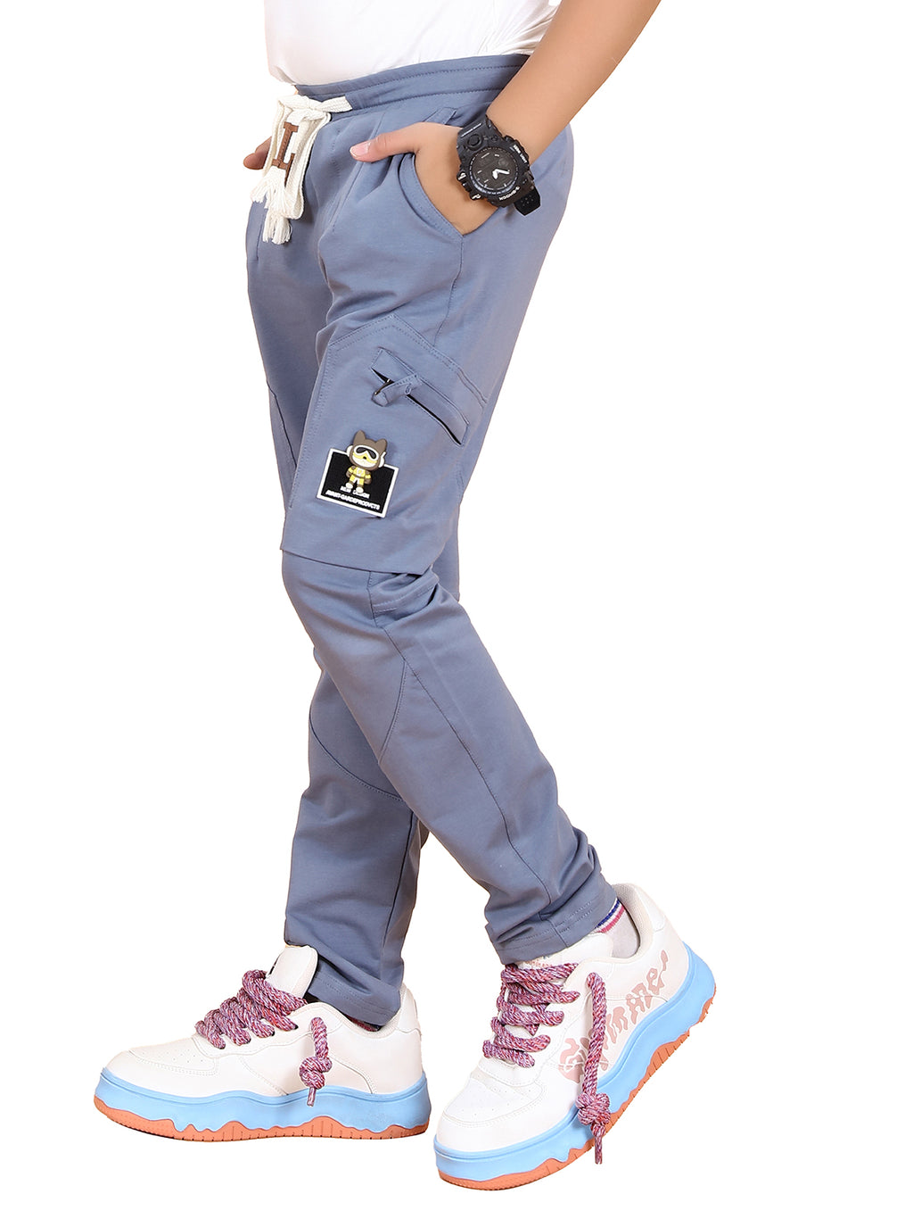 DARK GREY 4 WAY LYCRA CARGO PANT