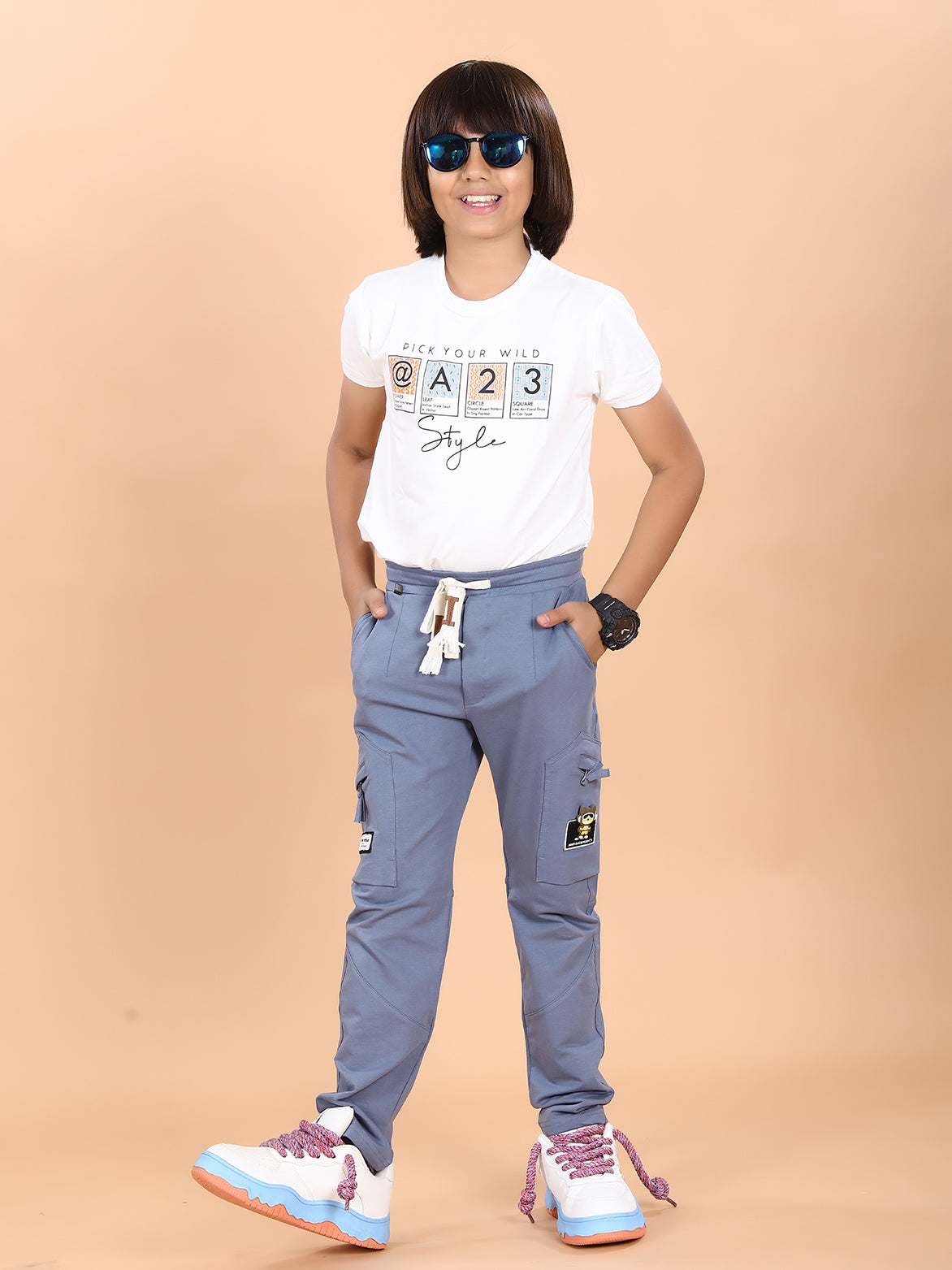 DARK GREY 4 WAY LYCRA CARGO PANT