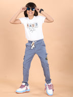 DARK GREY 4 WAY LYCRA CARGO PANT