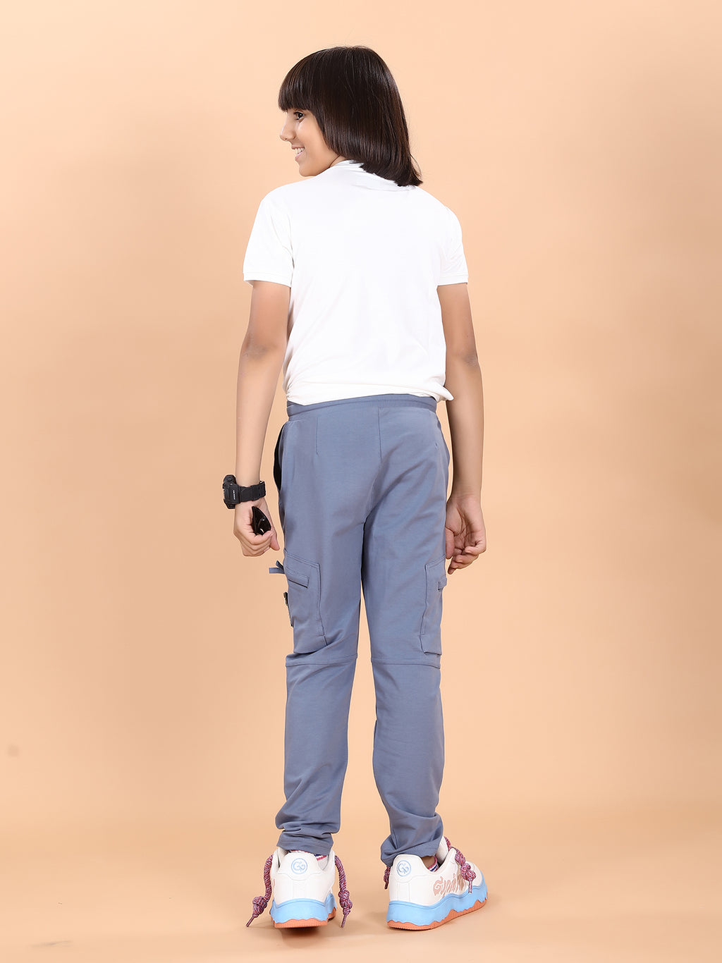 DARK GREY 4 WAY LYCRA CARGO PANT