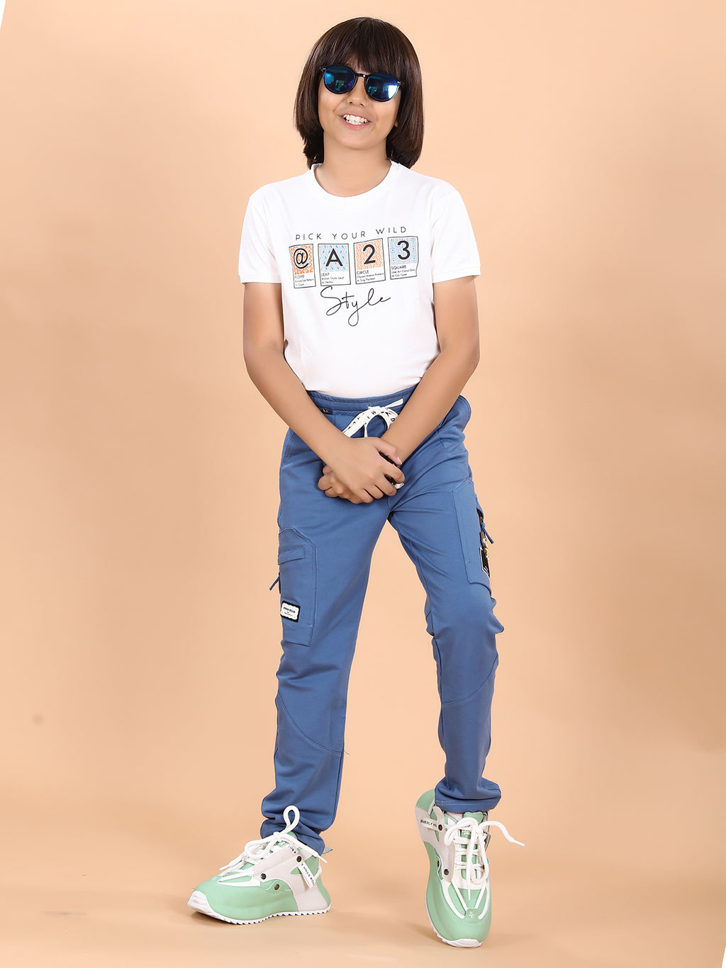 SKY BLUE 4 WAY LYCRA CARGO PANT