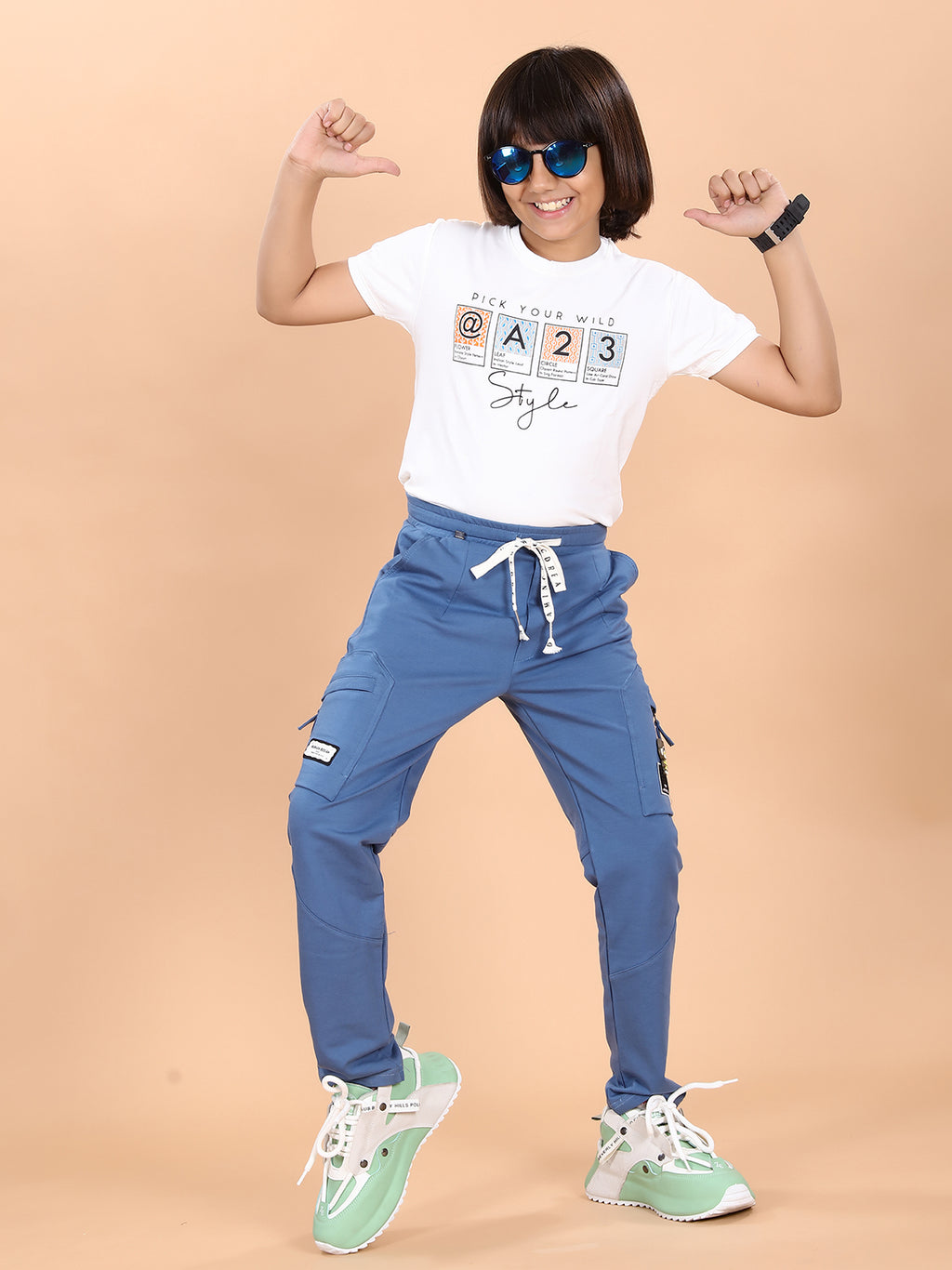 SKY BLUE 4 WAY LYCRA CARGO PANT