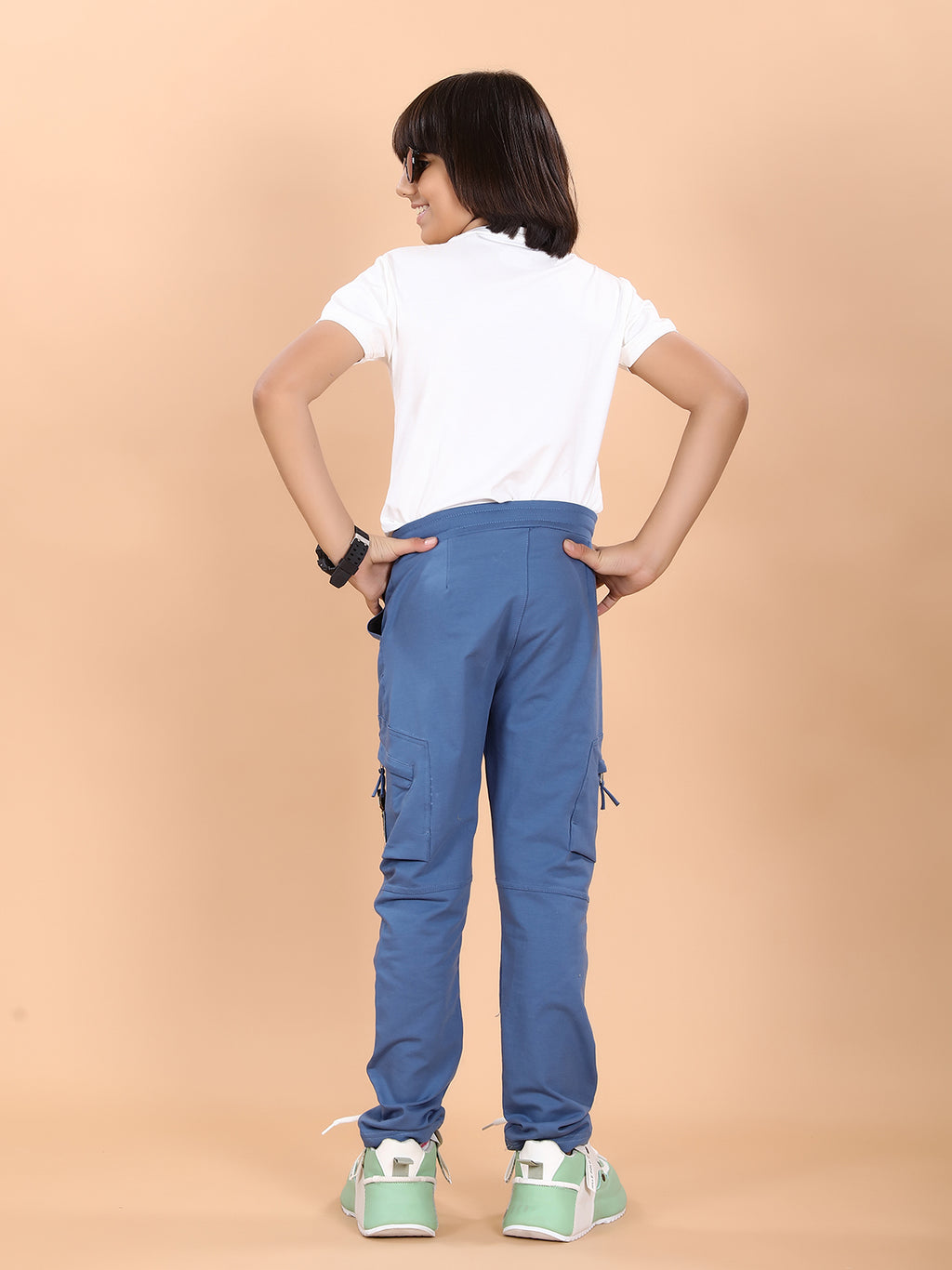 SKY BLUE 4 WAY LYCRA CARGO PANT