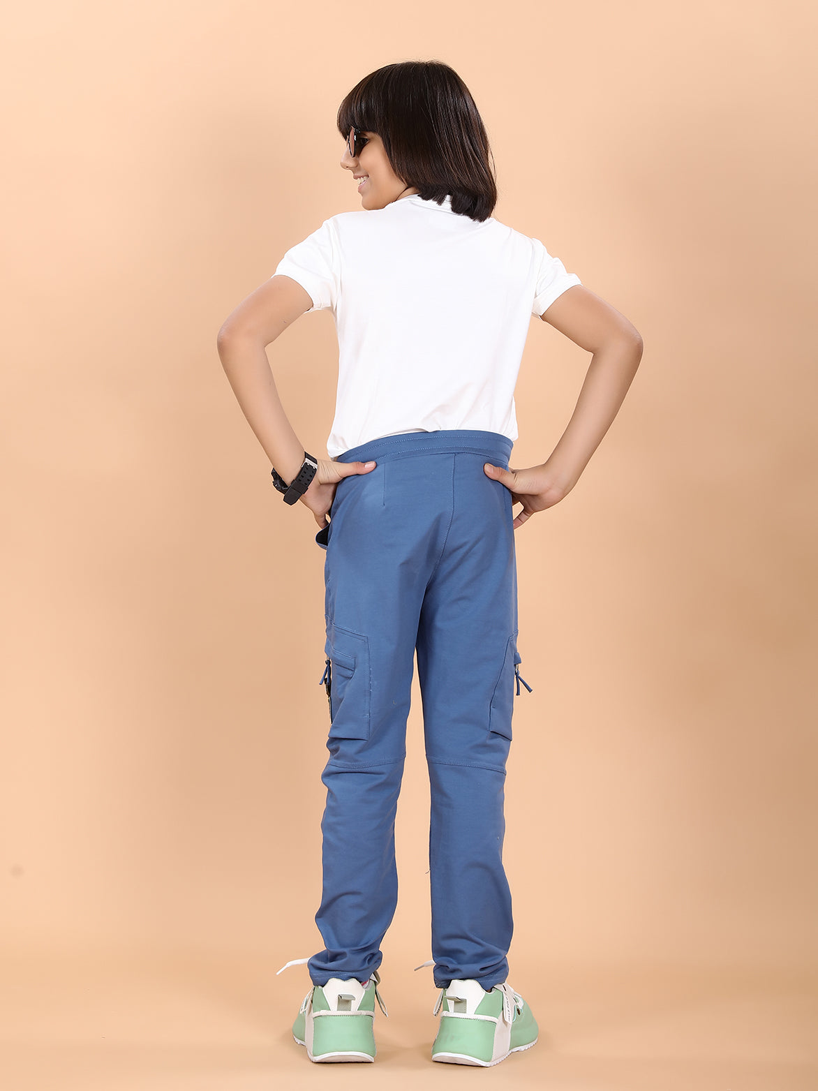 SKY BLUE 4 WAY LYCRA CARGO PANT