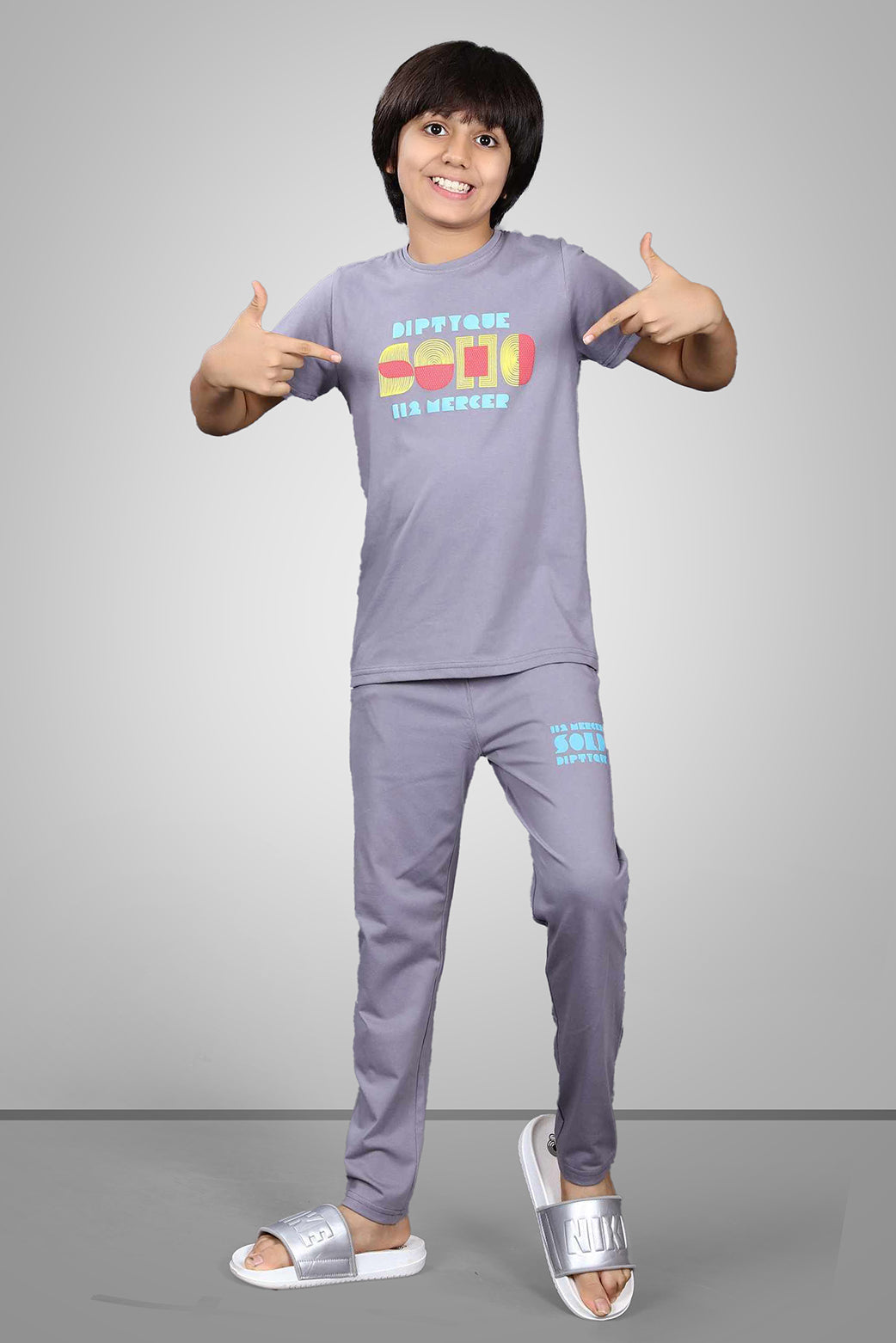 GREY BIOGOLD FABRIC - LIGHTWEIGHT - STYLISH FULL PANT SET